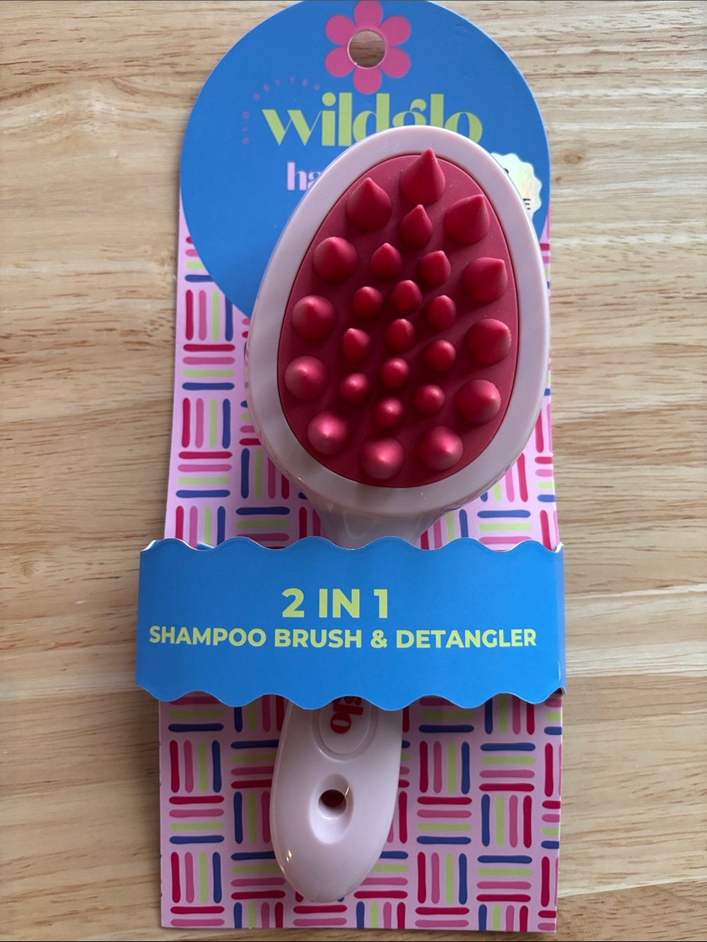 Pink 2-in-1 Kids Shampoo Brush & Detangler